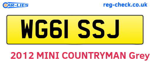 WG61SSJ are the vehicle registration plates.