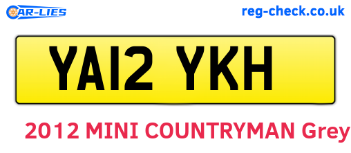 YA12YKH are the vehicle registration plates.