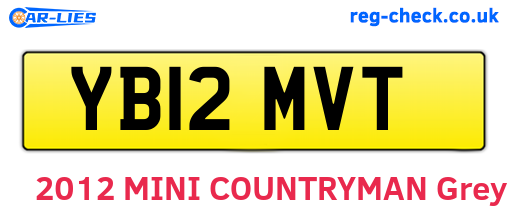 YB12MVT are the vehicle registration plates.