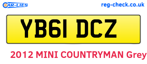 YB61DCZ are the vehicle registration plates.