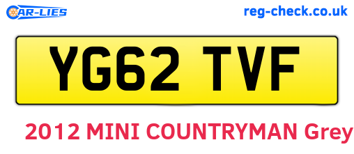 YG62TVF are the vehicle registration plates.