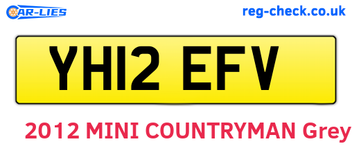 YH12EFV are the vehicle registration plates.
