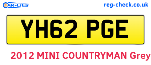 YH62PGE are the vehicle registration plates.