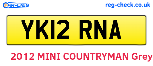 YK12RNA are the vehicle registration plates.