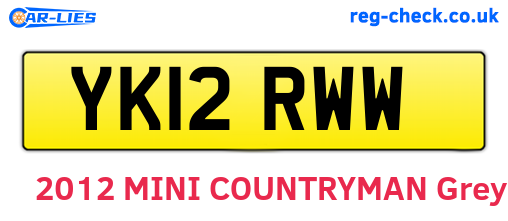 YK12RWW are the vehicle registration plates.