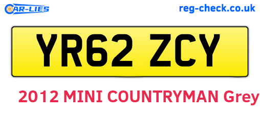 YR62ZCY are the vehicle registration plates.