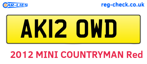 AK12OWD are the vehicle registration plates.