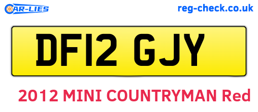 DF12GJY are the vehicle registration plates.