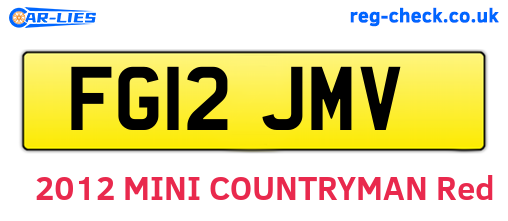 FG12JMV are the vehicle registration plates.
