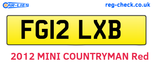 FG12LXB are the vehicle registration plates.