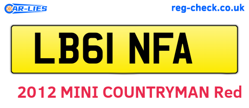 LB61NFA are the vehicle registration plates.