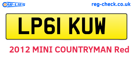 LP61KUW are the vehicle registration plates.