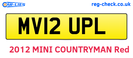 MV12UPL are the vehicle registration plates.