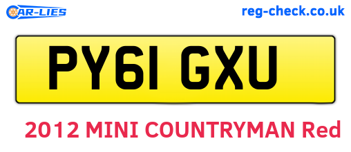 PY61GXU are the vehicle registration plates.