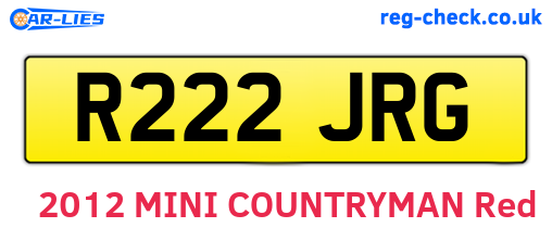 R222JRG are the vehicle registration plates.