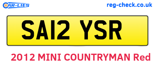 SA12YSR are the vehicle registration plates.
