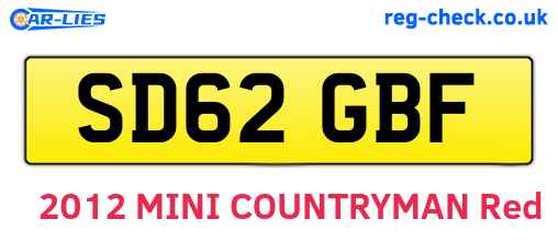 SD62GBF are the vehicle registration plates.