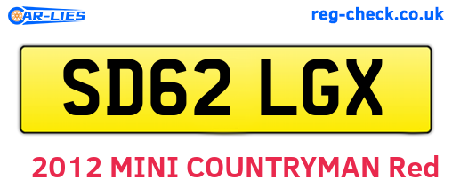 SD62LGX are the vehicle registration plates.