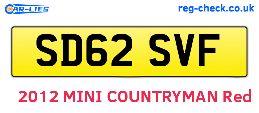 SD62SVF are the vehicle registration plates.