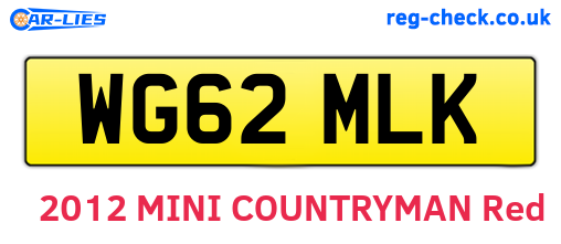 WG62MLK are the vehicle registration plates.