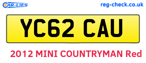 YC62CAU are the vehicle registration plates.