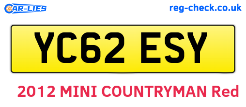 YC62ESY are the vehicle registration plates.