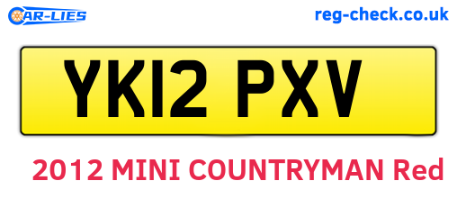 YK12PXV are the vehicle registration plates.