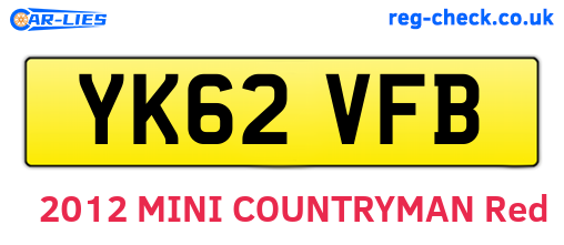 YK62VFB are the vehicle registration plates.