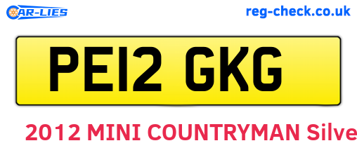 PE12GKG are the vehicle registration plates.