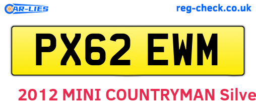 PX62EWM are the vehicle registration plates.
