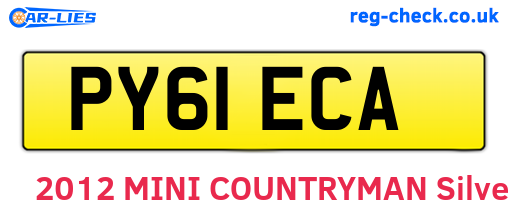 PY61ECA are the vehicle registration plates.