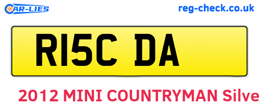 R15CDA are the vehicle registration plates.