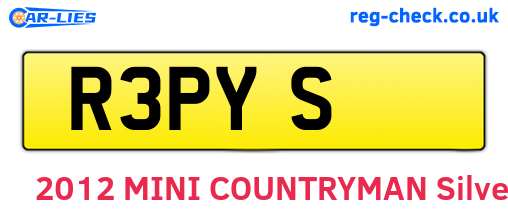 R3PYS are the vehicle registration plates.