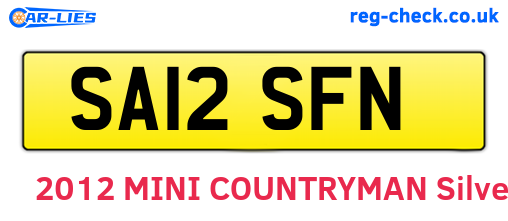 SA12SFN are the vehicle registration plates.