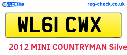 WL61CWX are the vehicle registration plates.