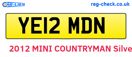 YE12MDN are the vehicle registration plates.