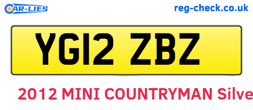 YG12ZBZ are the vehicle registration plates.