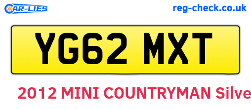 YG62MXT are the vehicle registration plates.