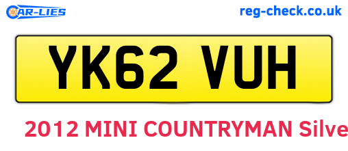YK62VUH are the vehicle registration plates.