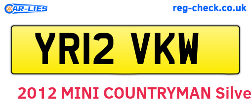 YR12VKW are the vehicle registration plates.