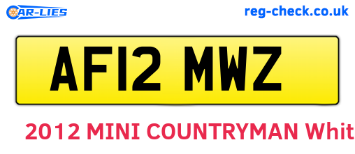 AF12MWZ are the vehicle registration plates.
