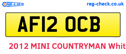AF12OCB are the vehicle registration plates.