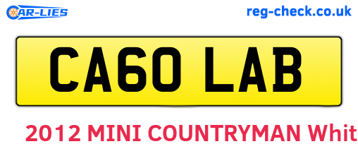 CA60LAB are the vehicle registration plates.