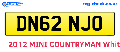 DN62NJO are the vehicle registration plates.