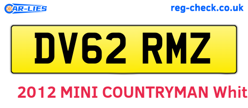DV62RMZ are the vehicle registration plates.