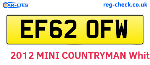 EF62OFW are the vehicle registration plates.