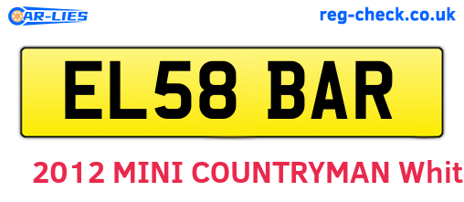 EL58BAR are the vehicle registration plates.