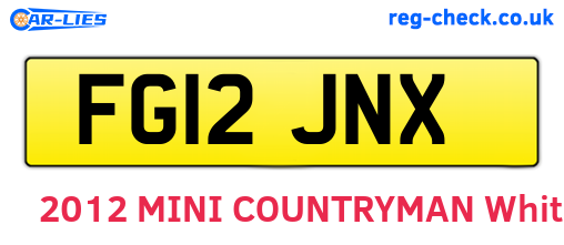 FG12JNX are the vehicle registration plates.