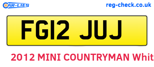 FG12JUJ are the vehicle registration plates.
