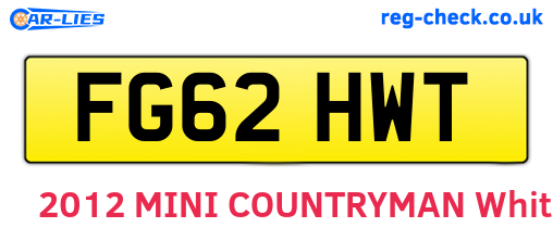 FG62HWT are the vehicle registration plates.